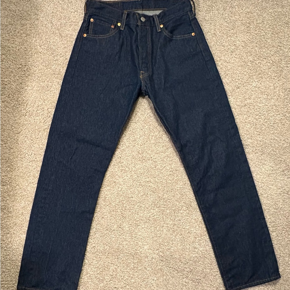 Levi Strauss 501 31x32 Button Fly Dark Rinse Jean Made In Egypt